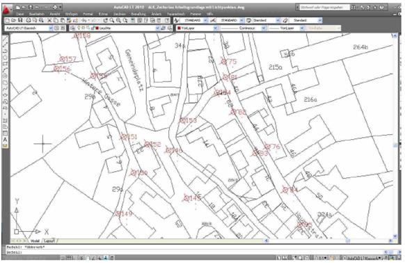 GIS-Darstellung der Lichtpunkte