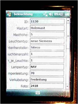 Mobile Datenerfassung - Bildschirm
